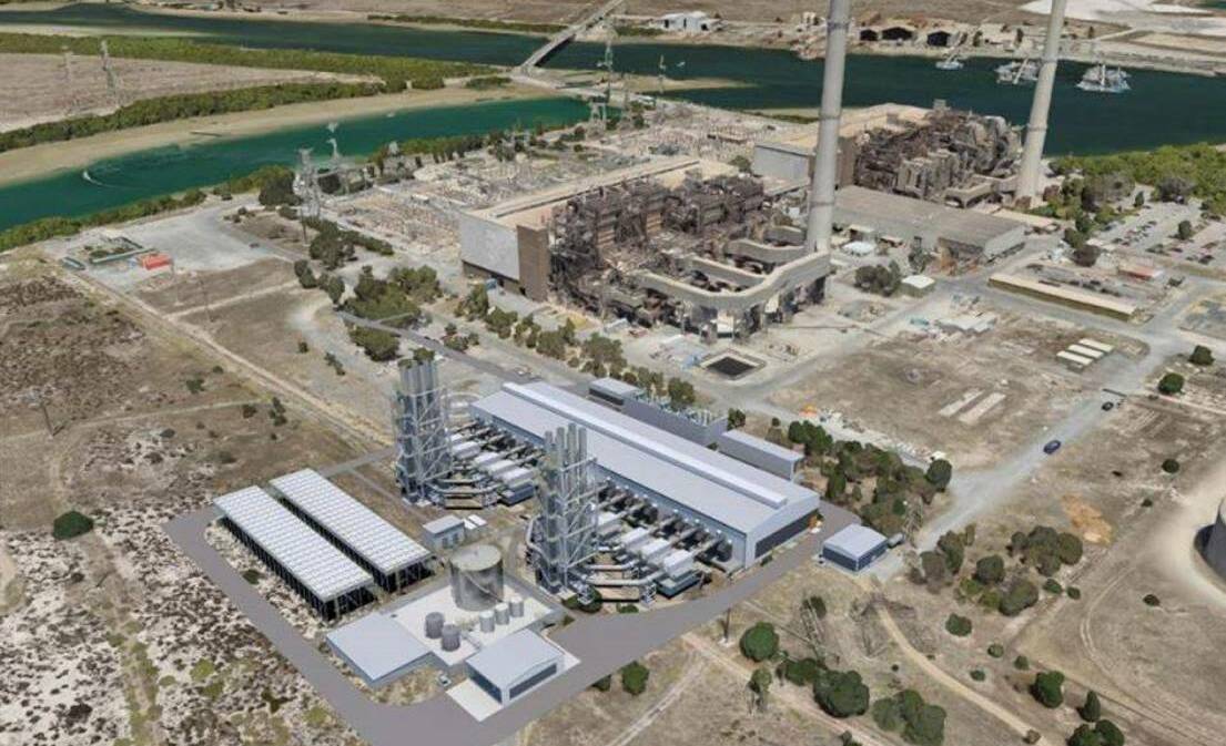 An artist's impression of AGL's proposed 250 megawatt Newcastle gas-fired Power Station at Tomago.