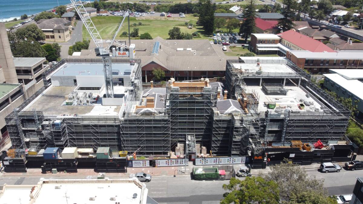 Under wraps: Repairs to the heritage building's facade will commence in the near future. Picture: Built Pty Ltd