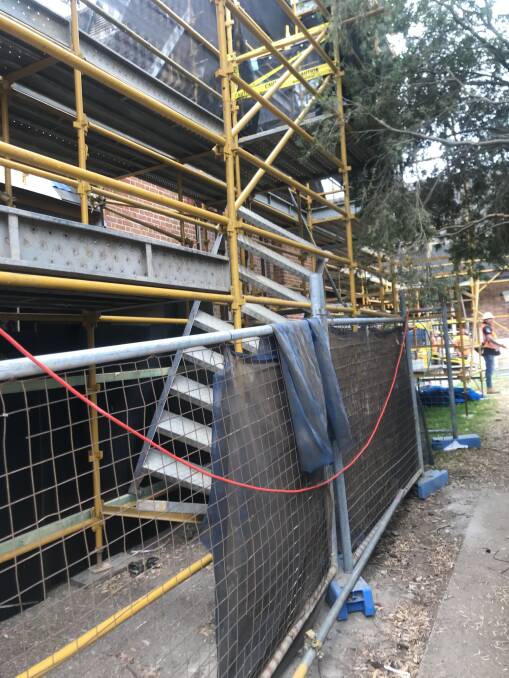 Unstable: The CFMEU was called to the school on January 6 after a section of stairs partially collapsed. 