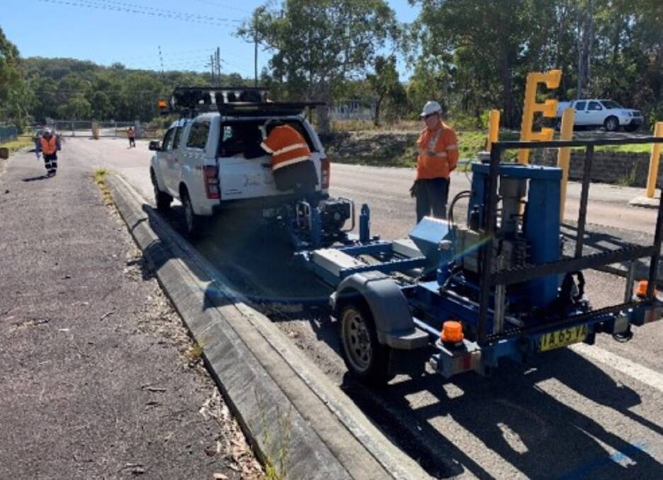 Performance testing of high fly ash content road base trial at Eraring. Picture: Origin Energy.