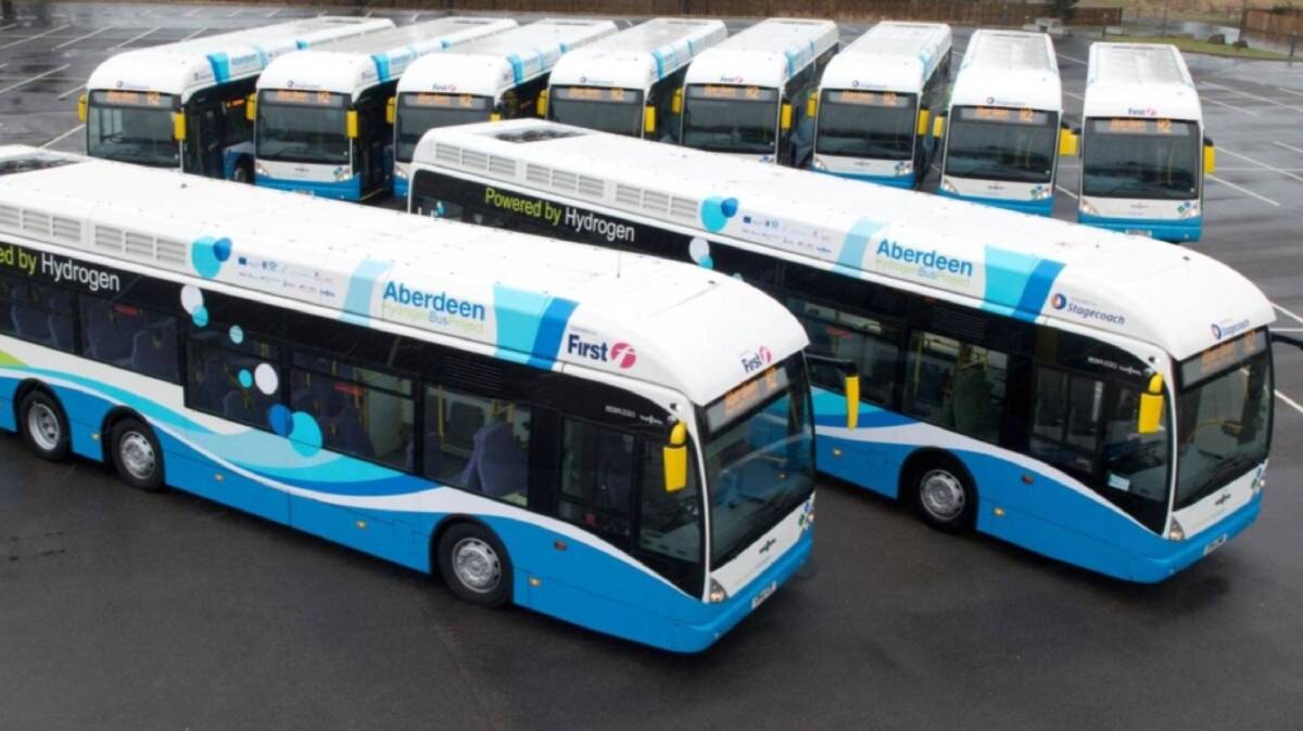 The future: A hydrogen powered bus fleet. 