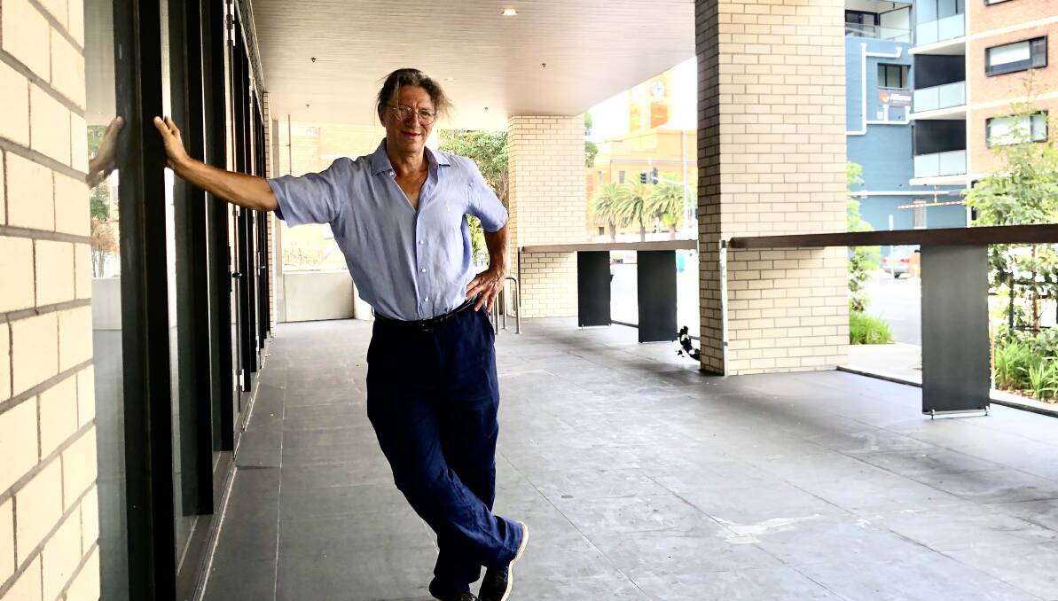 Jerry Schwartz outside the commercial property in Merewether Street where plans to open a bar and function centre. 
