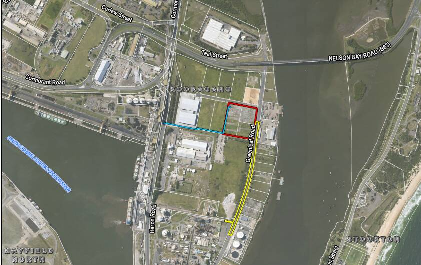 Images shows where the Hunter Hydrogen Hub will be located on Kooragang Island. 