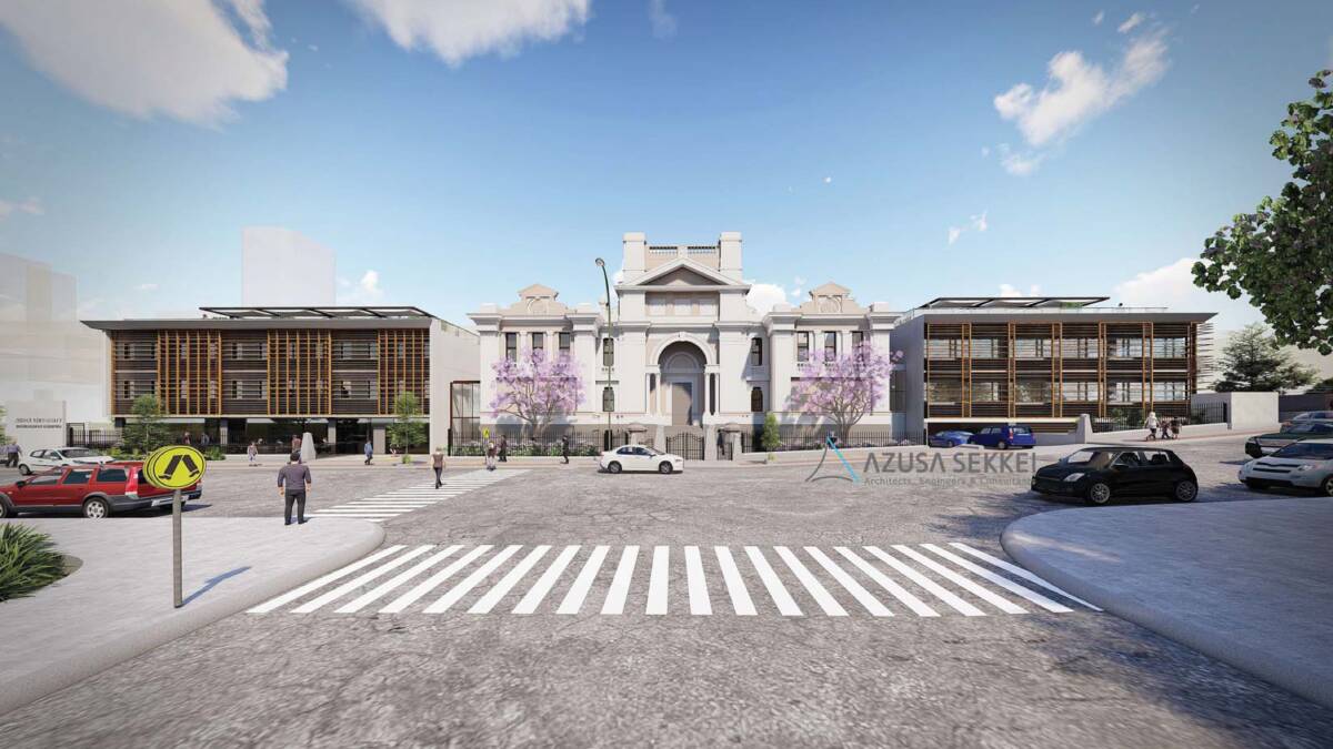 Re-imagined: An artist's impression of the Church Street entrance to Nihon University's Newcastle campus. The project has just received the state government's tick of approval. 