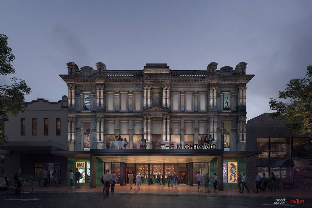 Potential: An artist's impression of what the restored Perkins Street entrance of the Victoria Theatre would look like. 