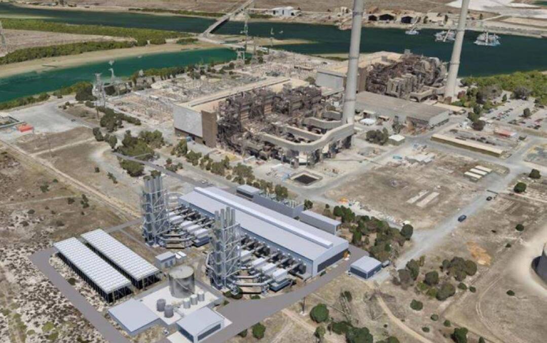 On hold: An artist's impression of the proposed Tomago gas-fired peaking plant that would be situated at the corner of Old Punt Road and the Pacific Highway. 