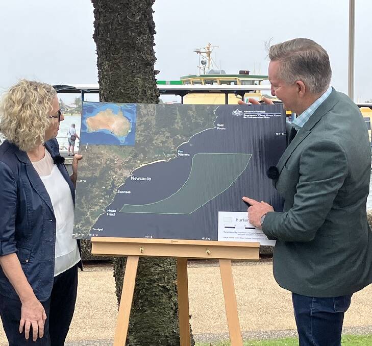 Chris Bowen launches the community consultation process for the Hunter Offshore Wind Project in Newcastle in February. 