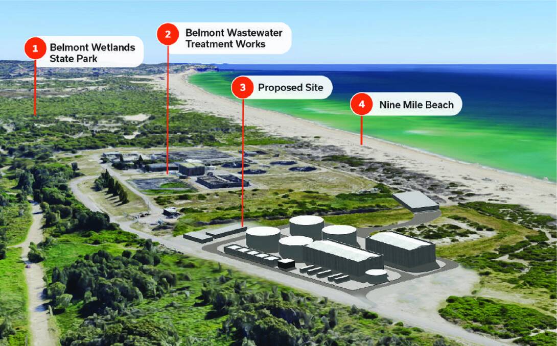 An artist's impression of the Belmont desalination plant. Seabed core sampling will commence in the new year. 