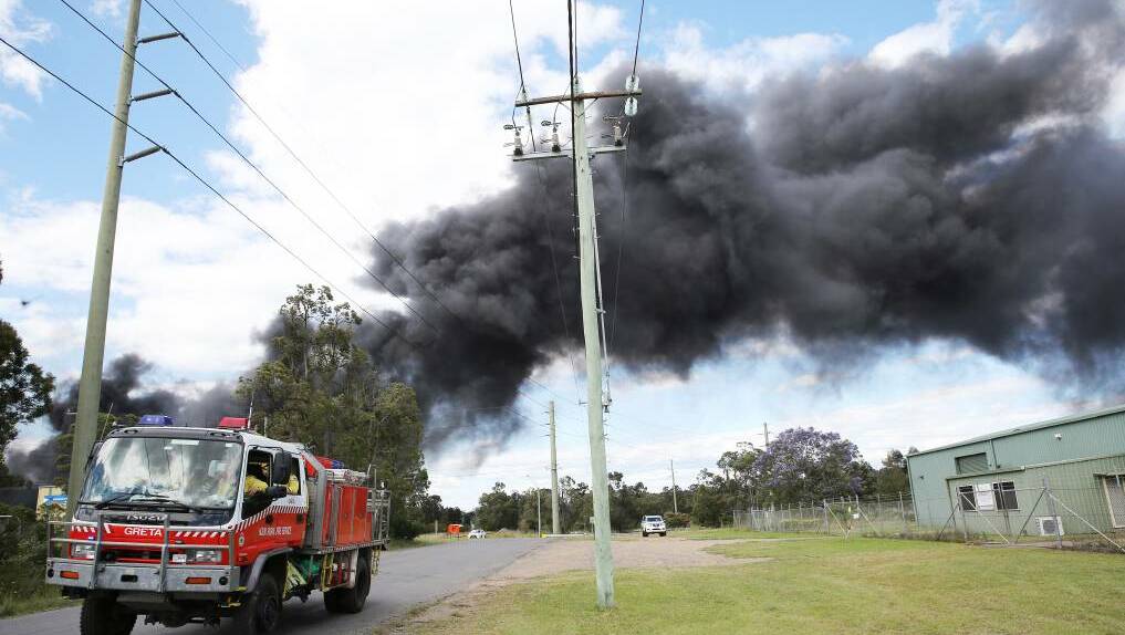 A plume of black smoke caused by the Weston Aluminium fire. Picture by Peter Lorimer. 
