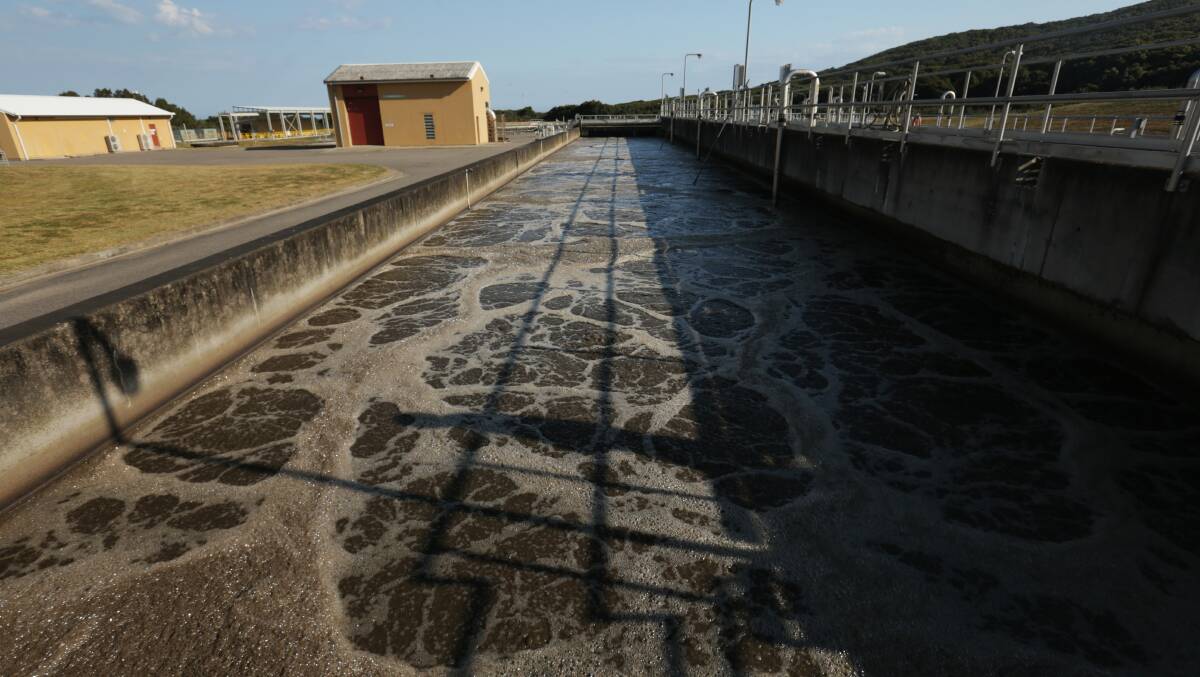 An effluent canal at the Burwood wastewater plant. 