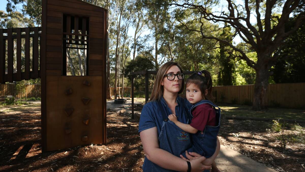 Let down: Clare Comedoy, pictured with her daughter Aurora, is looking forward to getting the AstraZeneca vaccine. Picture: Simone DePeak.
