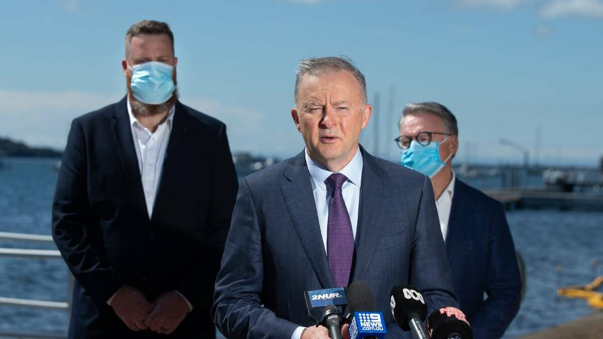 Prime Minister elect Anthony Albanese campaigning in the Hunter. Picture: Marina Neil. 
