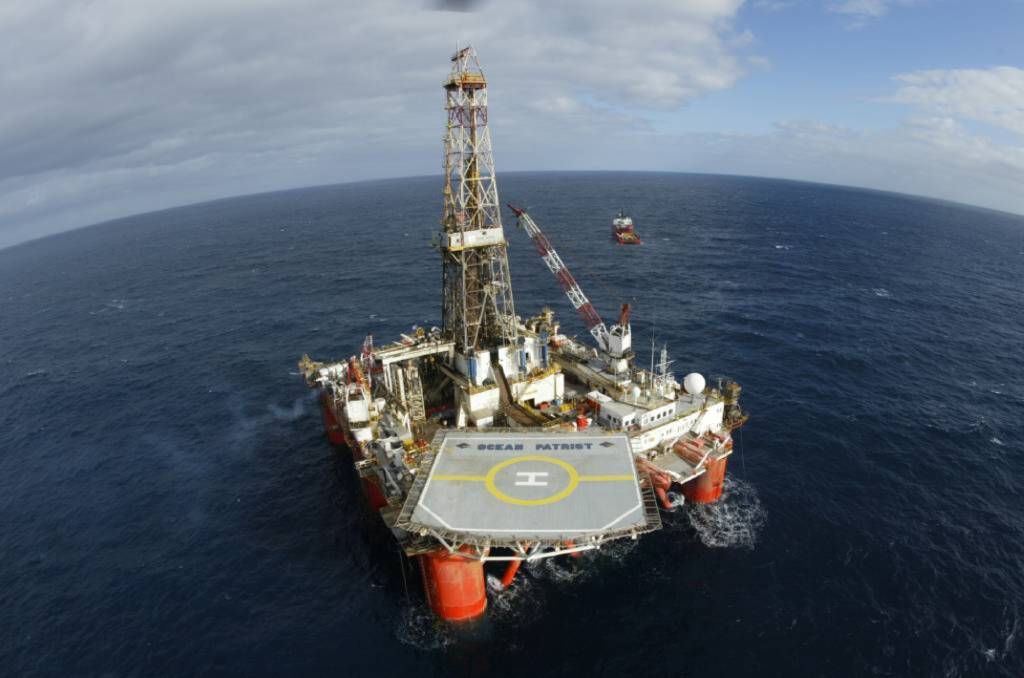 Deep dive: The Ocean Patriot drilling rig working 55 kilometres off Newcastle in December 2016