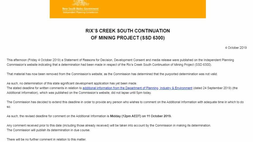 Rix's Creek mine extension approved for a second time