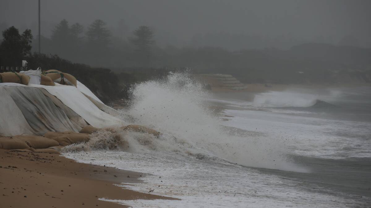 Coastal erosion on Stockton Beach. Picture: Simone De Peak. 