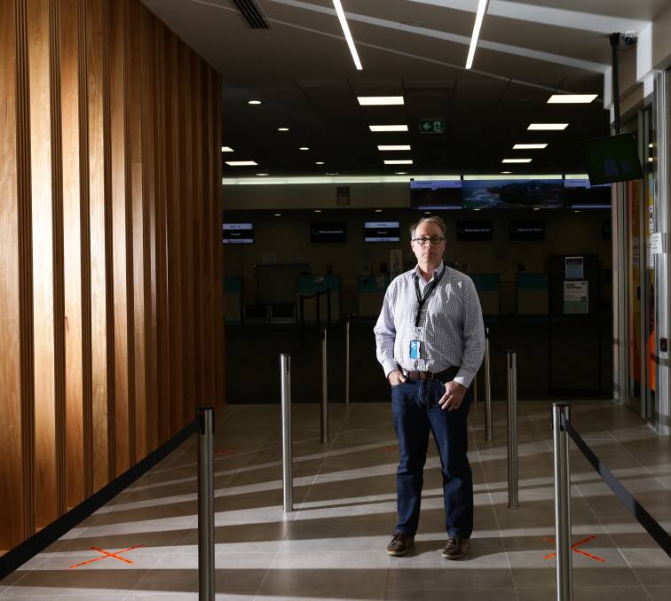 Waiting for takeoff: Airport chief executive Peter Cock is confident of the airport's future once flight's resume. Picture: Jonathan Carroll