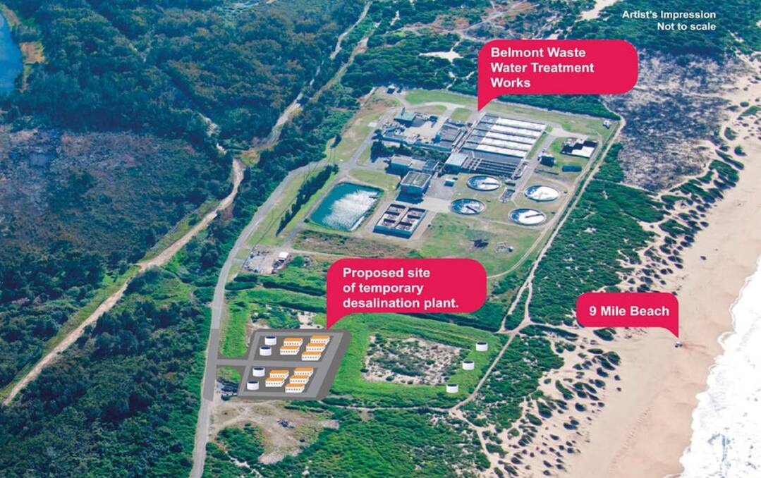 Emergency solution: the Belmont desalination plant would be built next to the existing Belmont Waste Water treatment plant. Picture: Hunter Water