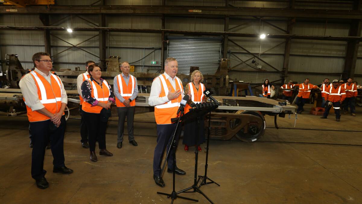 Anthony Albanese with Hunter MPs in Newcastle on Thursday. 