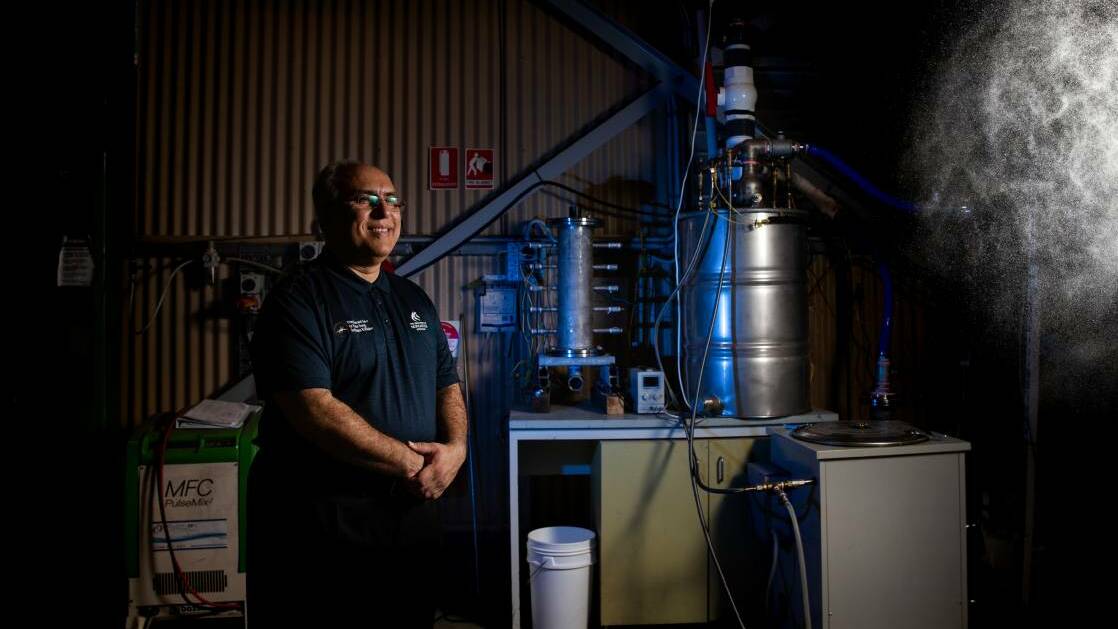 An international vehicle manufacturer is keen to trial Professor Behdad Moghtaderi's green hydrogen technology in Australia later this year. Picture: Marina Neil