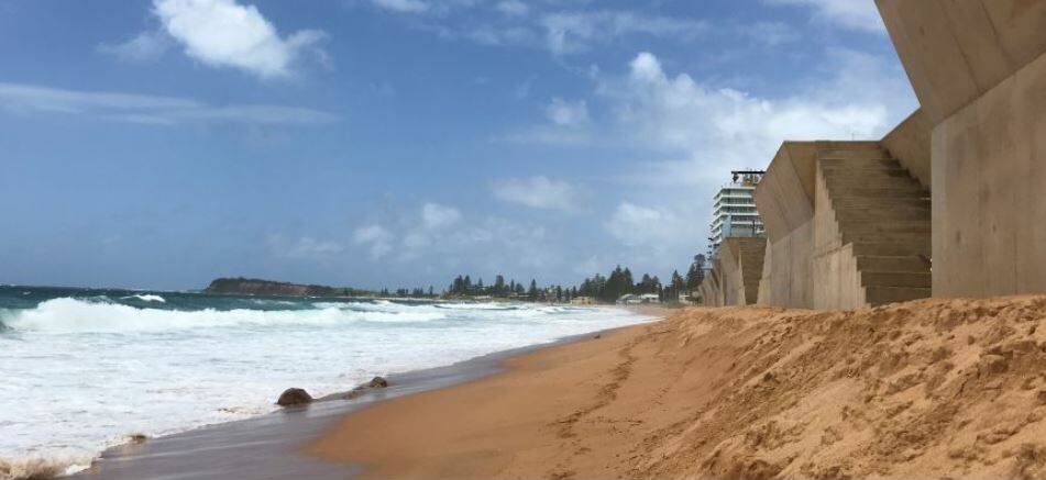 Controversial: The recently exposed Collaroy Beach seawall. Picture: Northern Beaches Council.