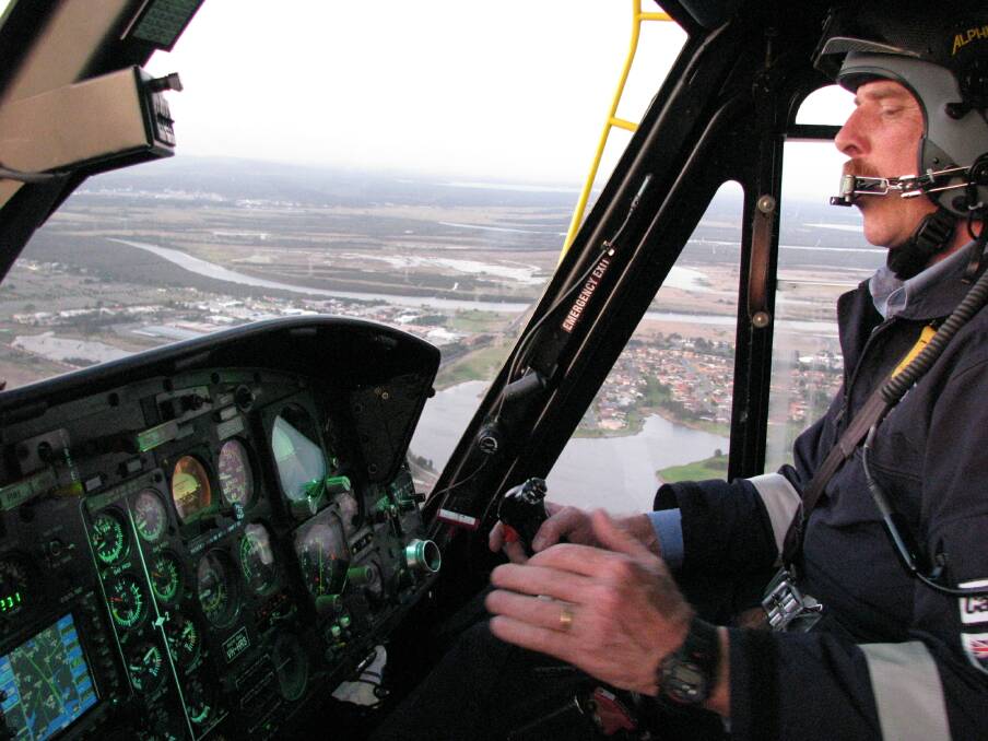 Peter Cook at the helm of the helicopter in earlier days. Picture supplied by WRHS