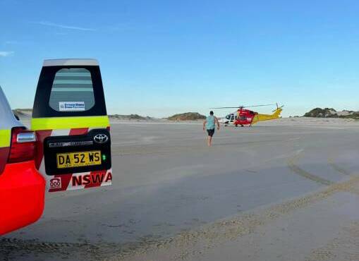 The Westpac Rescue Helicopter was tasked to the scene and airlifted a woman to a Newcastle hospital. File picture supplied