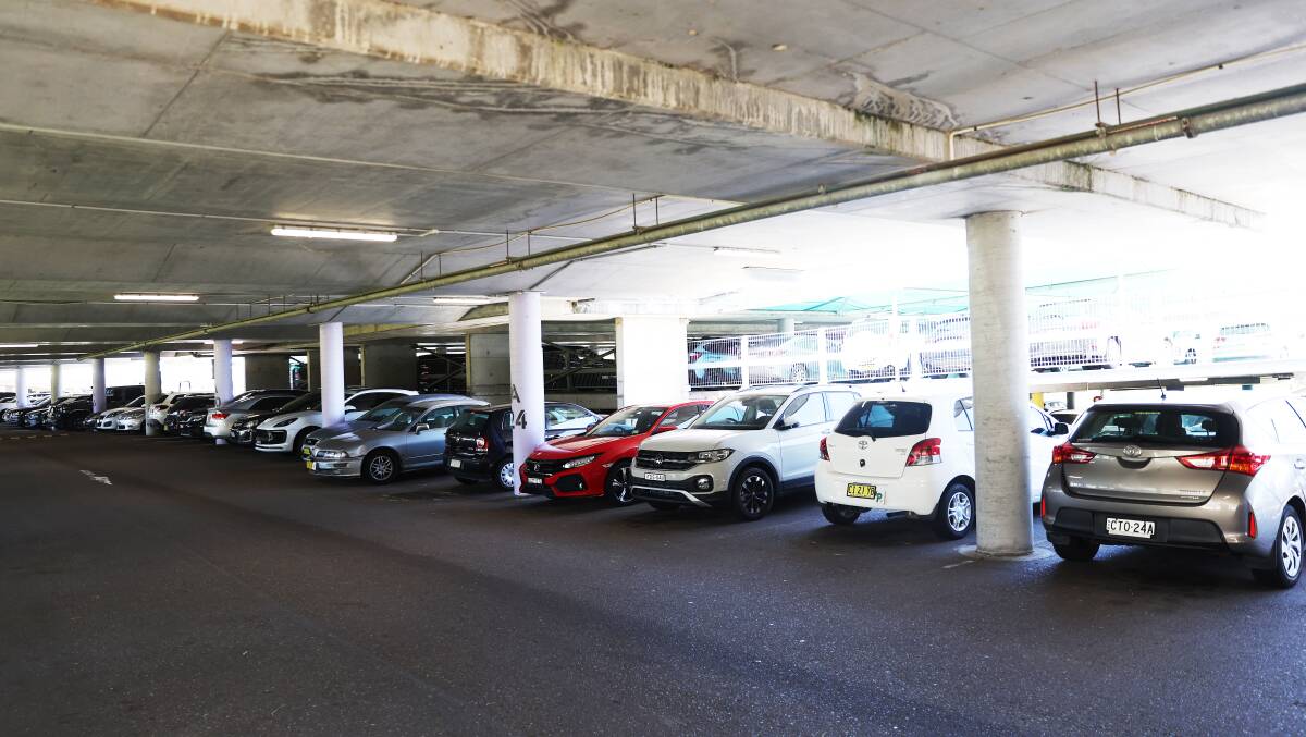 Both standard and premium parking areas are usually full at John Hunter Hospital. Picture by Peter Lorimer