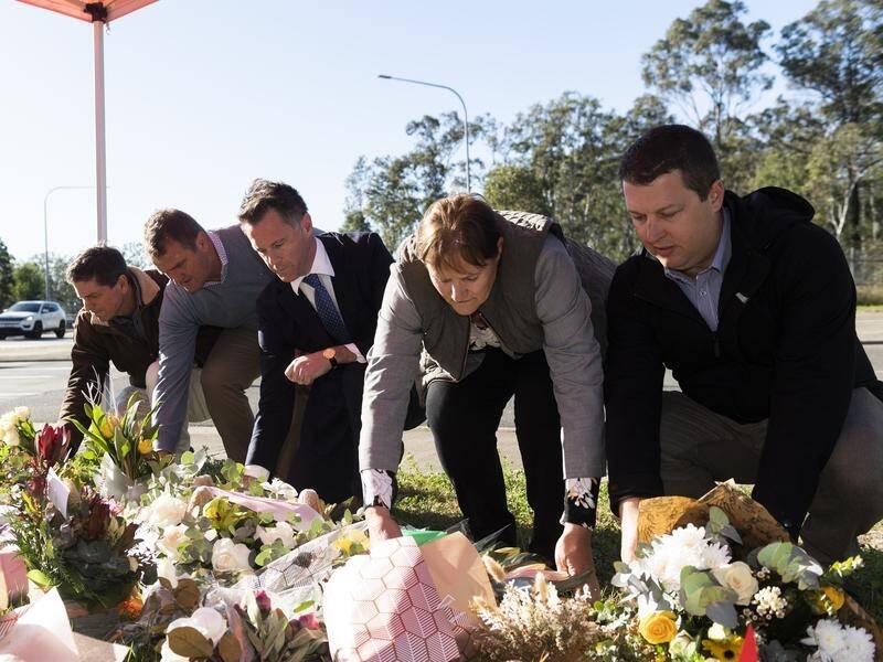 NSW Premier Chris Minns has laid a wreath in June near the site where 10 people died in a bus crash. Picture by Rhett Wyman for AAP