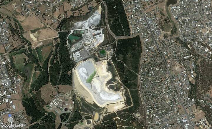 The Ballarat Gold Mine in Mount Clear, as seen from the air. Picture from Google Earth