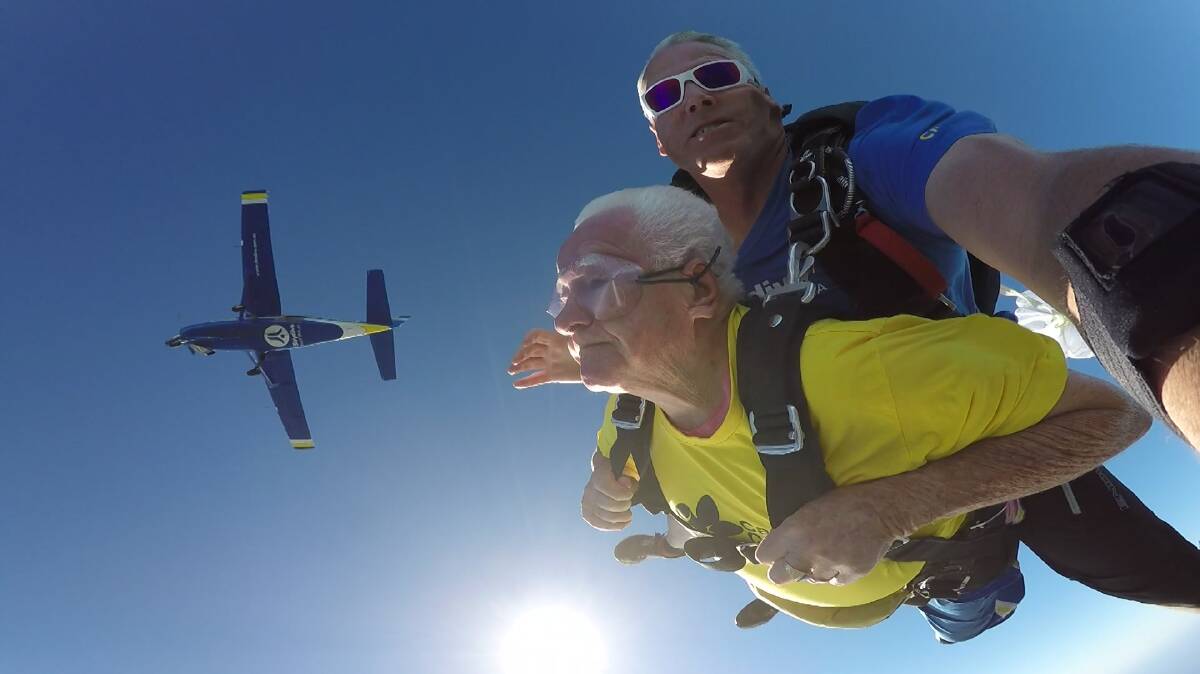 NINETY YEARS YOUNG: Bill Lennon got the icing on the cake when he jumped out of a plane twice on his 90th birthday.