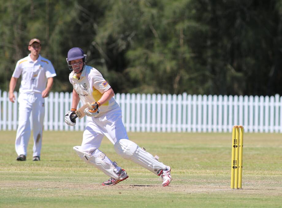 FOUR MORE: Corey Brown scores another boundary behind point during his innings of 154 not out at Ron Hill Oval on Saturday. Picture: David Stewart