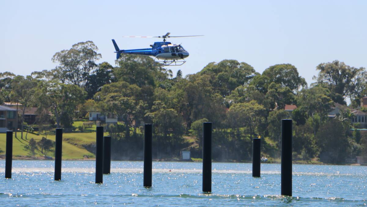 PROPOSAL: Helicopter sound testing at the Trinity Point site in 2016. Picture: David Stewart