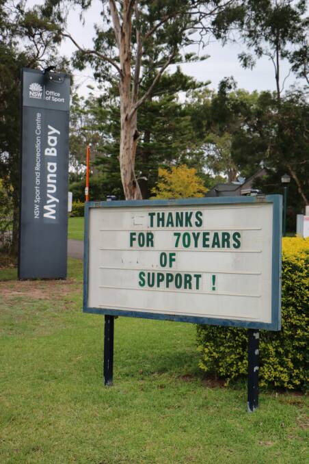 LAST WORD: The message board outside Myuna Bay Sport and Recreation Centre since its closure. The closure is set to be debated in parliament. Picture: David Stewart