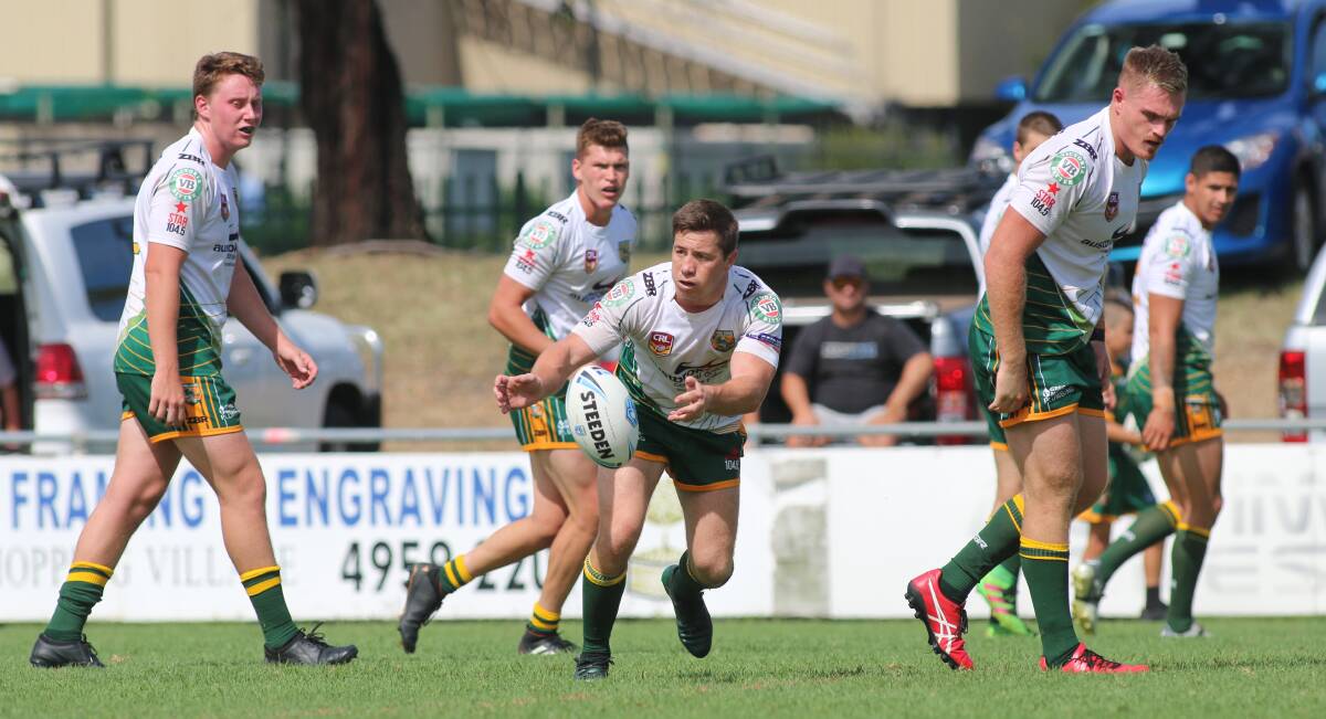 DUMMY-HALF: Wyong's Mitch Williams scored a try in the Roos' 38-8 win over Kincumber at MacKillop Oval on Sunday. Picture: David Stewart