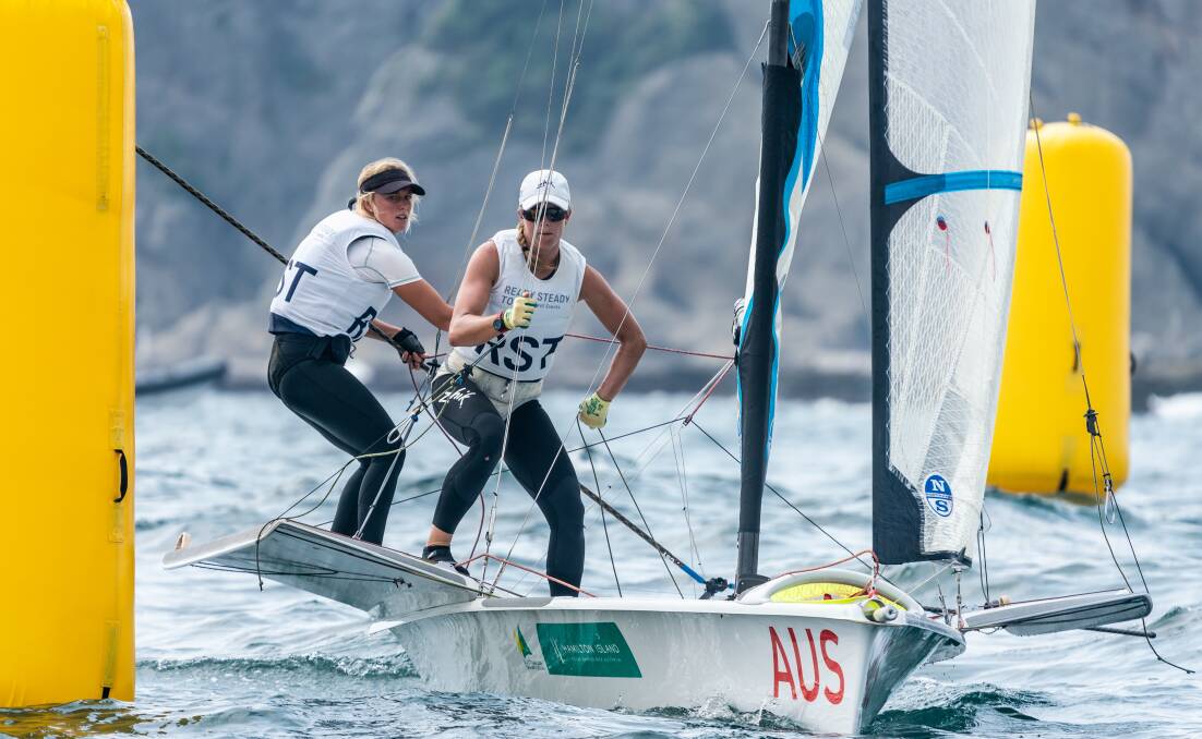 AUSSIE HOPES: Tess Lloyd and Jaime Ryan competing at the Ready Steady Tokyo Olympic test event in Japan, last August. Picture: Beau Outteridge.
