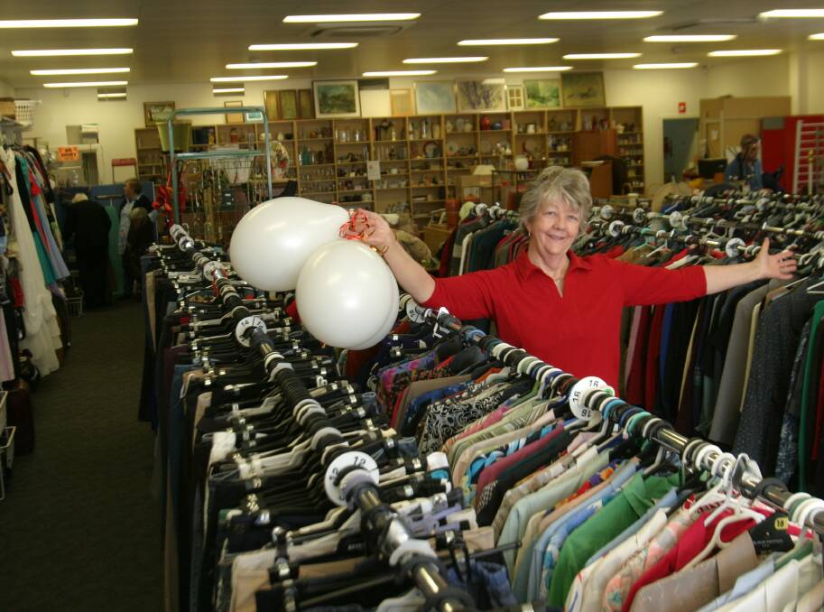BAG A BARGAIN: Margaret Seguin among the fashion items on offer at the Salvation Army Family Store at Bonnells Bay. Picture: David Stewart