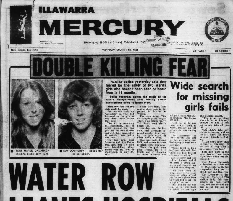 A 1981 newspaper article alerts the public to the girls' disappearance - 20 months after they went missing. 