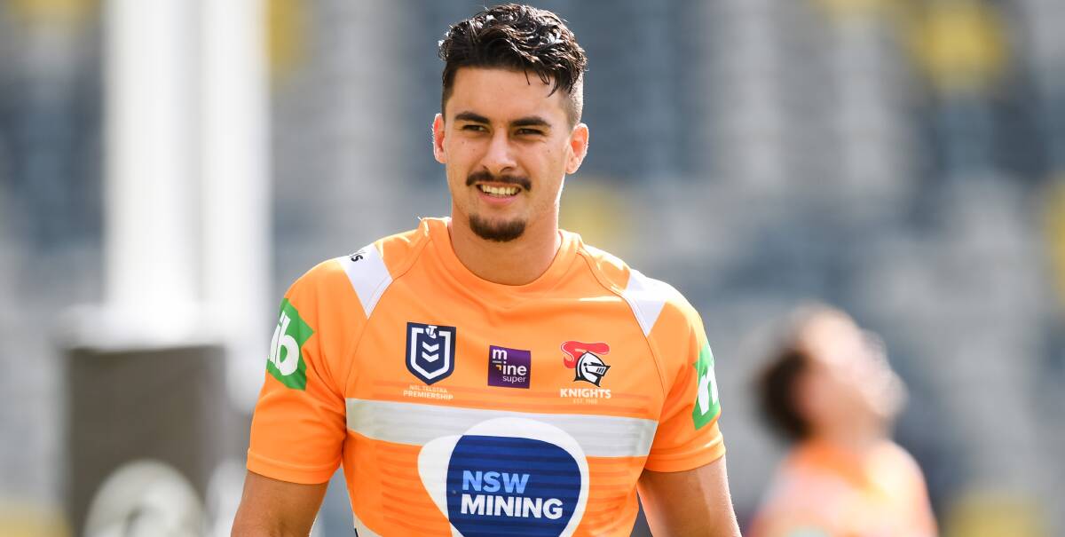 Consistent: Former North Queensland outside back Enari Tuala has been a real success story for the Newcastle Knights after he was let go by the Cowboys at the end of last season. Still only 21, he is signed until the end of next season. Picture: Knights media.