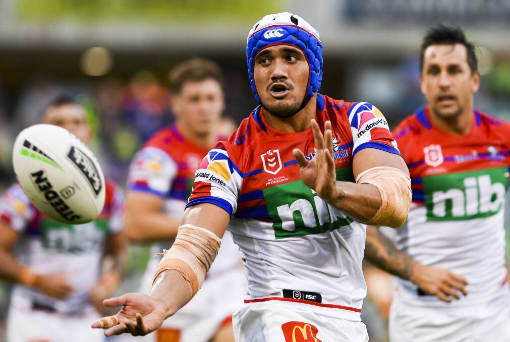 Poor record: Knights backrower Sione Mata'utia was part of the 2017 side that upset the Dragons in Newcastle.