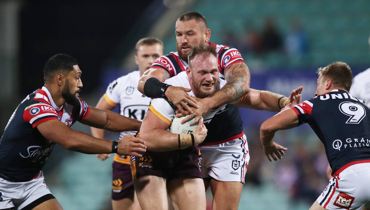 Matt Lodge takes on the Roosters.