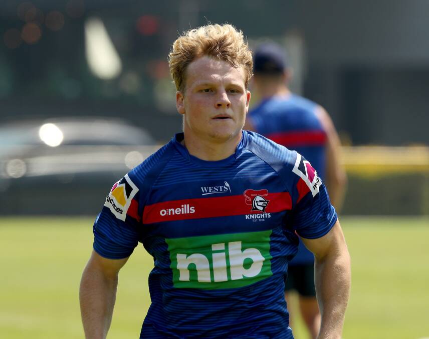Courageous: Young Knights hooker Luke Huth is in a constant battle with weight issues and diabetes as he carves out a career at the club. Picture: Knights media.