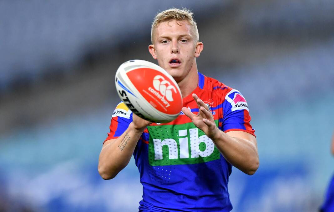 Waiting game: Knights playmaker Phoenix Crossland is fully fit after a pre-season write-off through injury but faces a big challenge to force his way into the top squad.