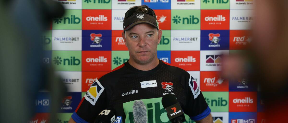 Conservative: Has Knights coach Adam O'Brien been guilty of being too loyal to under-performing players as Newcastle's premiership campaign threatens to hit rock bottom over the next few weeks. Picture: Jonathan Carroll.