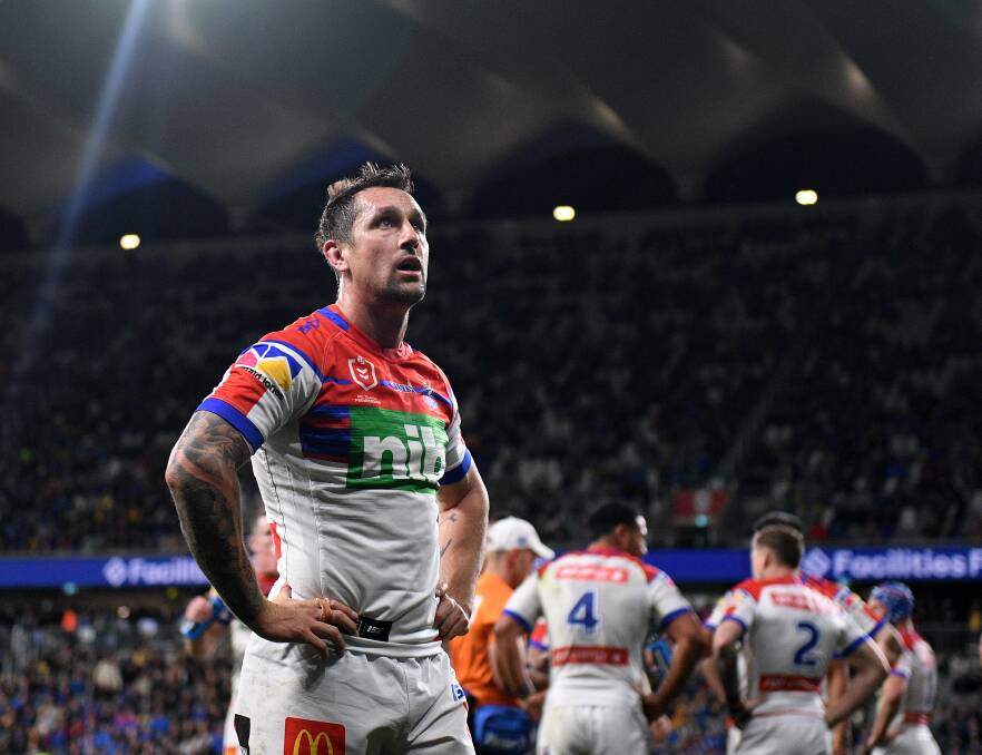 Burdened: Newcastle captain Mitchell Pearce has been urged to focus more on himself rather than worry about the rest of the side as the Knights prepare for a do-or-die showdown with the North Queensland Cowboys at McDonald Jones Stadium. Picture: AAP.