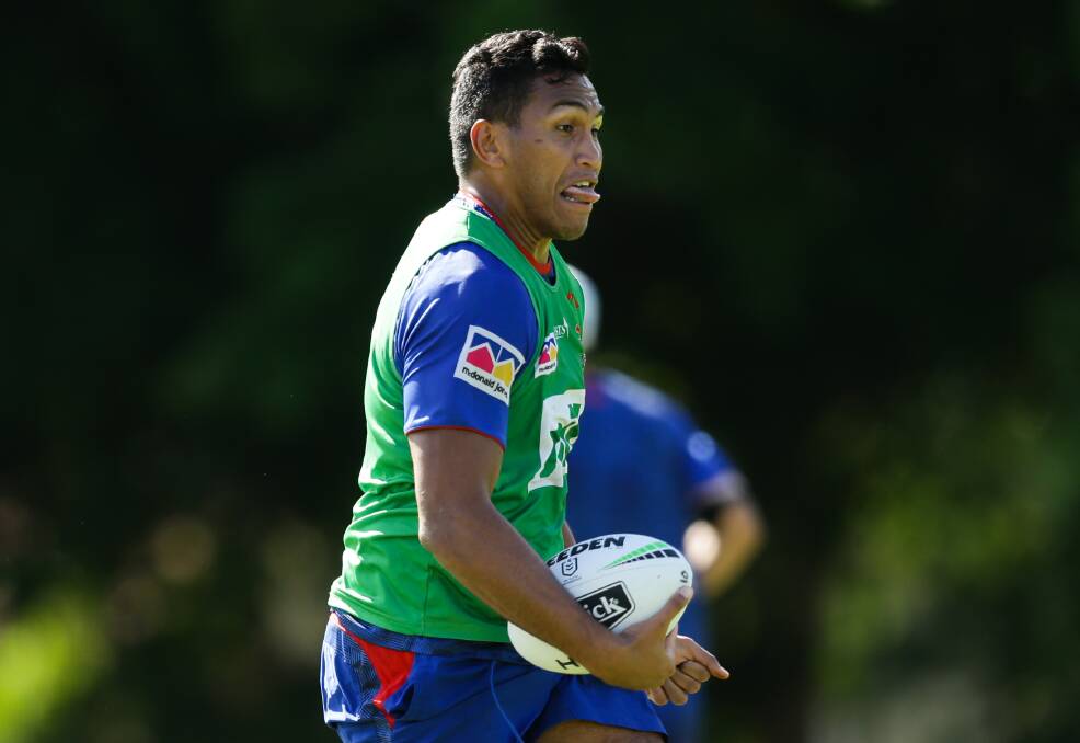 Back for more: Jacob Saifiti has given the Knights a real boost after re-signing for another two years with David Klemmer saying: "I'm so happy and proud of him because I know how hard he has worked for it."