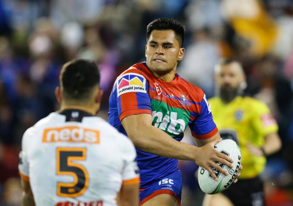 Confident: Knights prop Herman Ese'ese is confident he will produce his best footy under new coach Adam O'Brien. Picture: Jonathan Carroll.