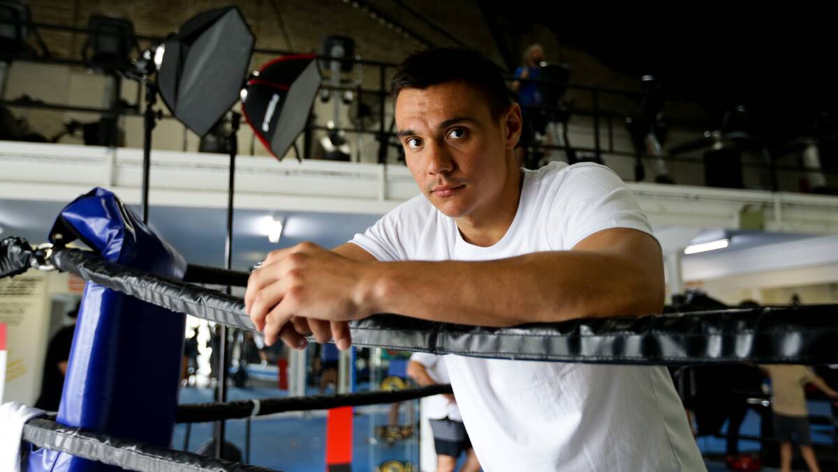 Tim Tszyu at Steel City gym in Newcastle on Wednesday. Picture: Jonathan Carroll.