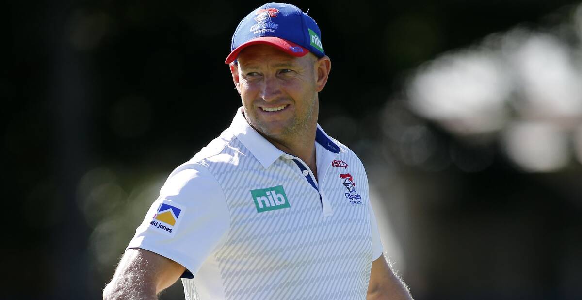 Facing the challenge: Knights coach Nathan Brown is hoping to turn the pain of his first couple of years at the club into a gain this season as a strong recruitment drive has significantly bolstered the roster. Picture: Darren Pateman/AAP. 