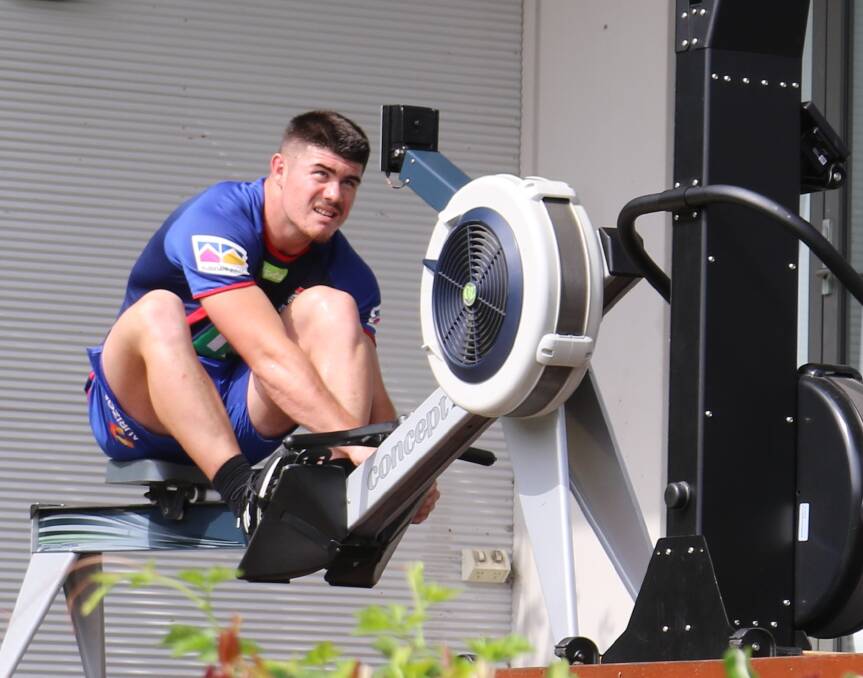 Special talent: Boom young centre Bradman Best has dropped out of school and will start an electrical apprenticeship after moving to Newcastle fulltime. He is currently nursing a knee medial ligament strain but is training with the Knights fulltime NRL squad. 