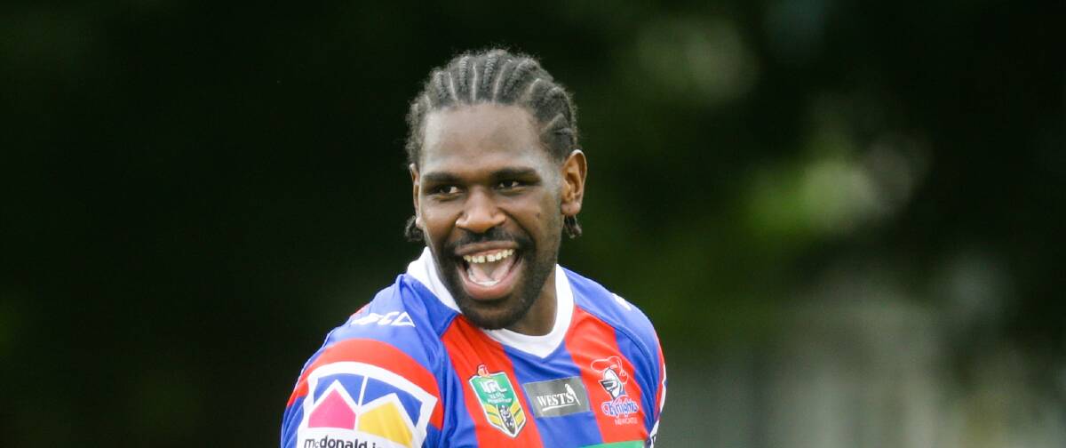 Hopeful: A smiling Edrick Lee. Newcastle Knights fans will be hoping to see a lot more of their big, lanky winger in 2022 after a broken bone in his foot saw him miss the entire 2021 season and threaten his career. 